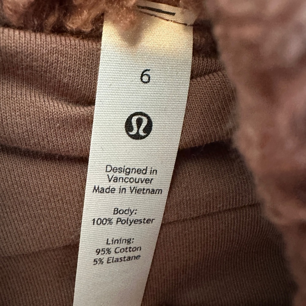 Lululemon Warmth Restore Long Pullover Smoky Topaz Sherpa Funnel Neck Size 6 - Picture 5 of 10
